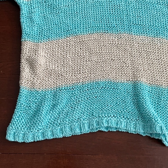 Women's Calvin Klein Jeans Striped Knitted Sweater Short Sleeve Top Medium/Large - Picture 3 of 12